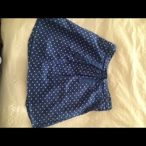 J Crew Blue and White Polka Dot Skirt